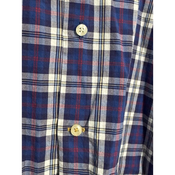 Barbour Shirt Men Large Blue Plaid Highland Check 8 Tailored Long Sleeve Buttons - Picture 7 of 15